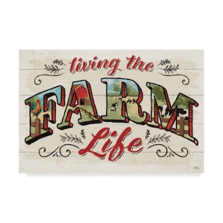 Janelle Penner 'Farm Life Iv On Wood' Canvas Art,12x19